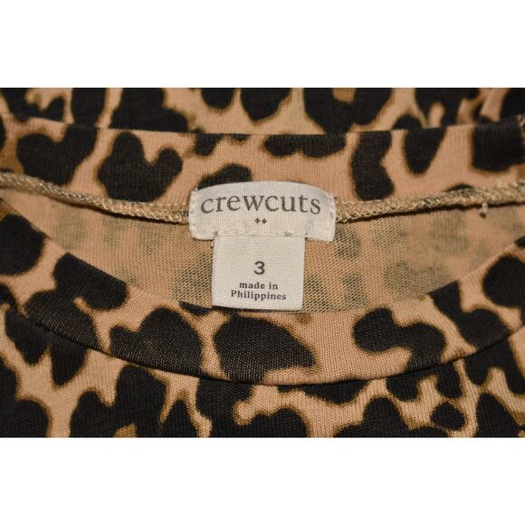 CREWCUTS $50 Long sleeve Leopard Print Shift Dress Camel Multi Girl's 3 - Picture 3 of 3